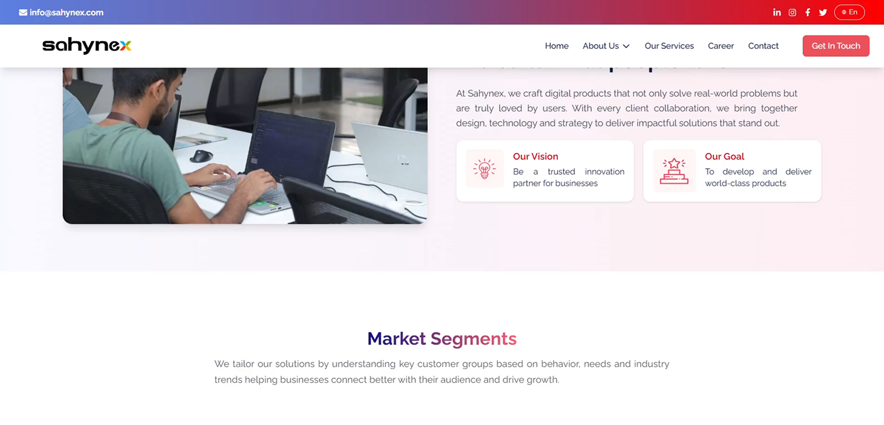 Sahynex Tech Solutions Website